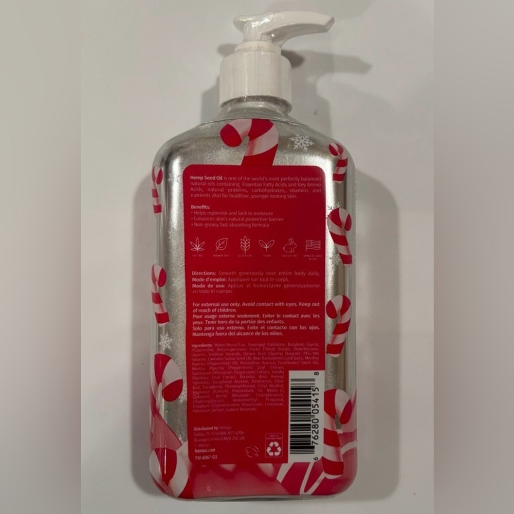 Hempz Candy Cane Lane Herbal Body Moisturizer in Silver and Red - Picture 2 of 2